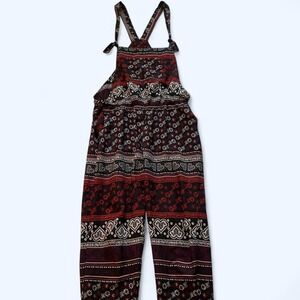 Black and Red‎ Bandana Western Print Patterned Overalls